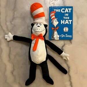 Kohl's Black and White Stuffed Cat and the Hat and The Cat in the Hat Book